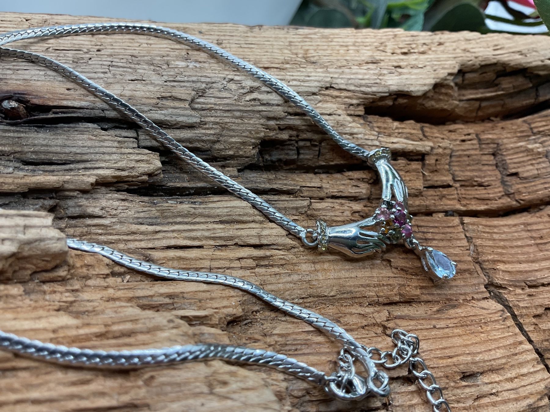 Catenine: Supercollier mit Aquamarin und Granat – Nuovo (secondo la descrizione) da Luzern venduto da S.Kern01 3