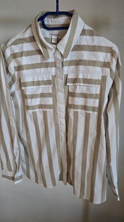 gestreifte Alba Moda Bluse mit Brusttaschen Grösse 40
