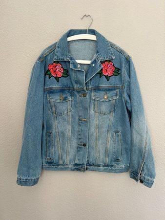 Jeansjacke mit Rosen, Size S