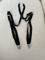 Hosenträger Schwarz Elastisch mit Clips guter Zustand