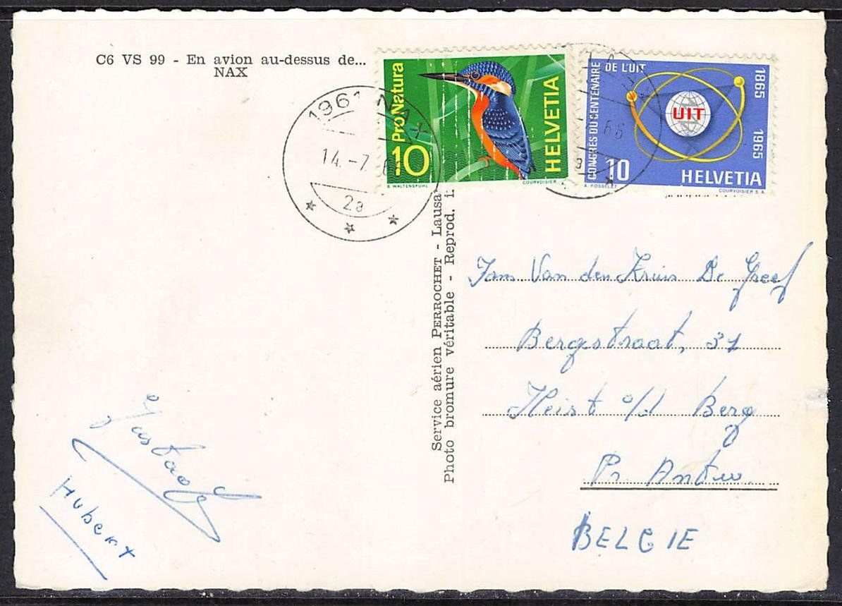 Cartoline postali: Nax  Color  Winterkarte – Usato da Bichelsee venduto da Gloeckner 1
