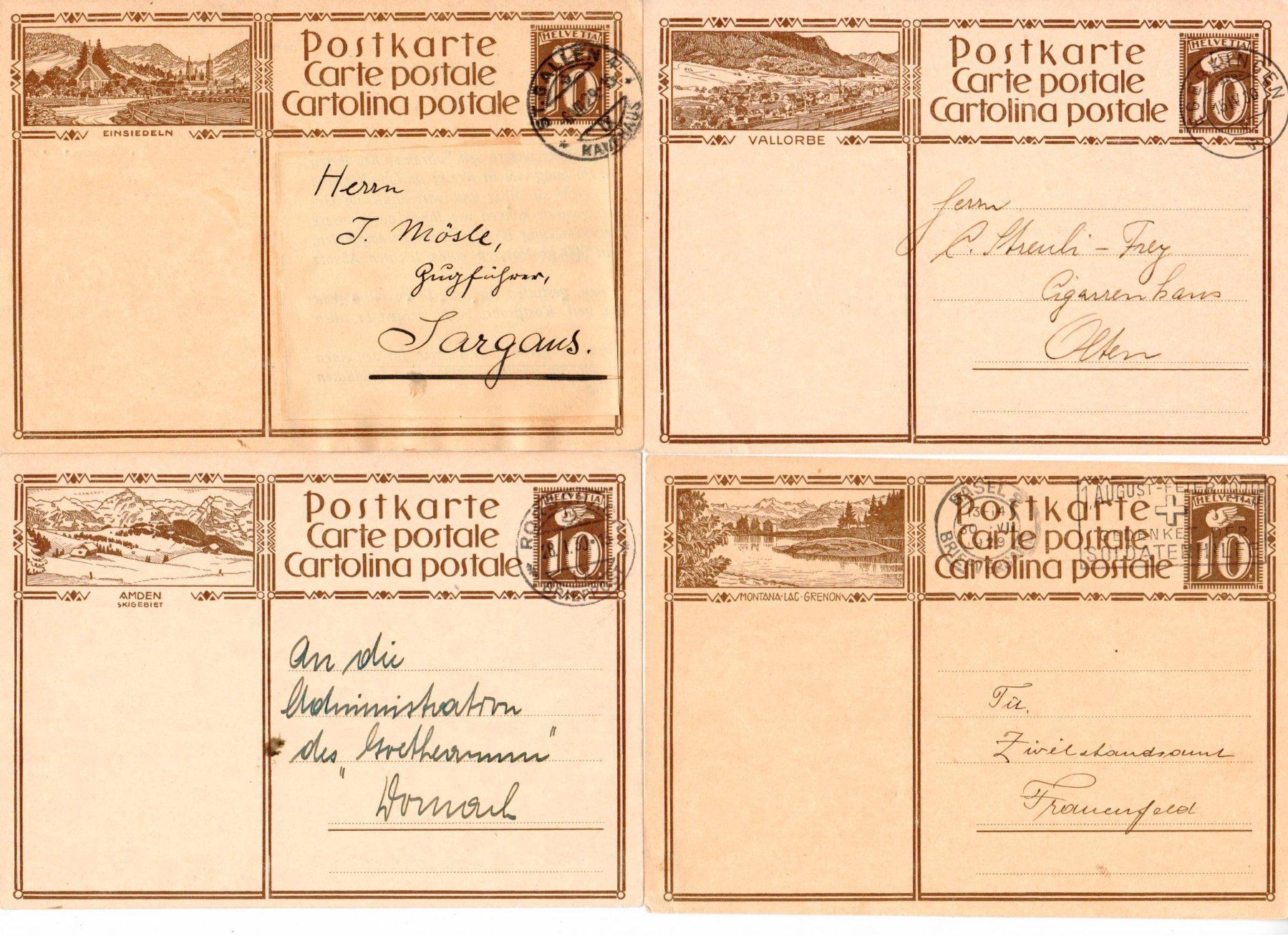 Alle Briefmarken: 10 Bildpostkarten Schweiz – Gebraucht aus Wolhusen von Curver9 1