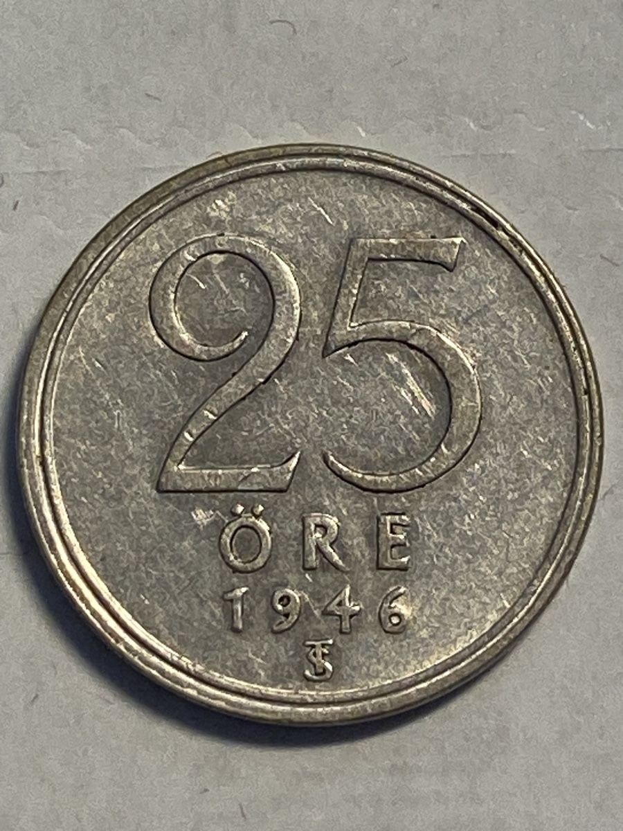 Tutti le monete: Suède, 25 ore 1948 argent – Usato da Corsier-sur-Vevey venduto da Ginoarturo