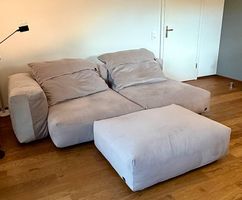 Vetsak Modular Sofa+Jumbo Pillow  Silky Velvet Light Grey