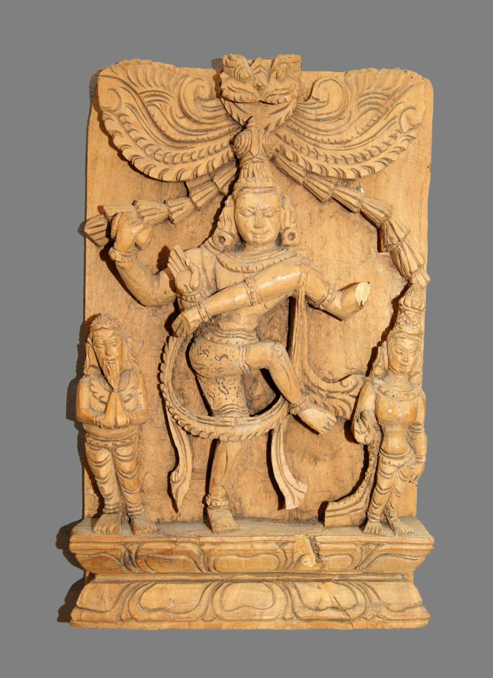 Statuette: Geschnitztes Panel mit tanzendem Shiva, wohl aus Bali – Usato da Geroldswil venduto da ARTEFACTO 1