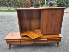 Meuble-bar, sideboard vintage en bois style scandinave
