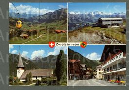 AK color Zweisimmen BE 4-Bild, Rinderberg,Dorf ≈ 1970