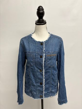 Bianca Lancia Jeansjacke 42 blau Strass Jacke denim