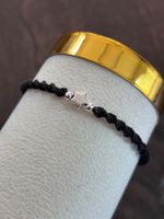 Makrameearmband schwarz mit Stern und 925 Silber kugeln