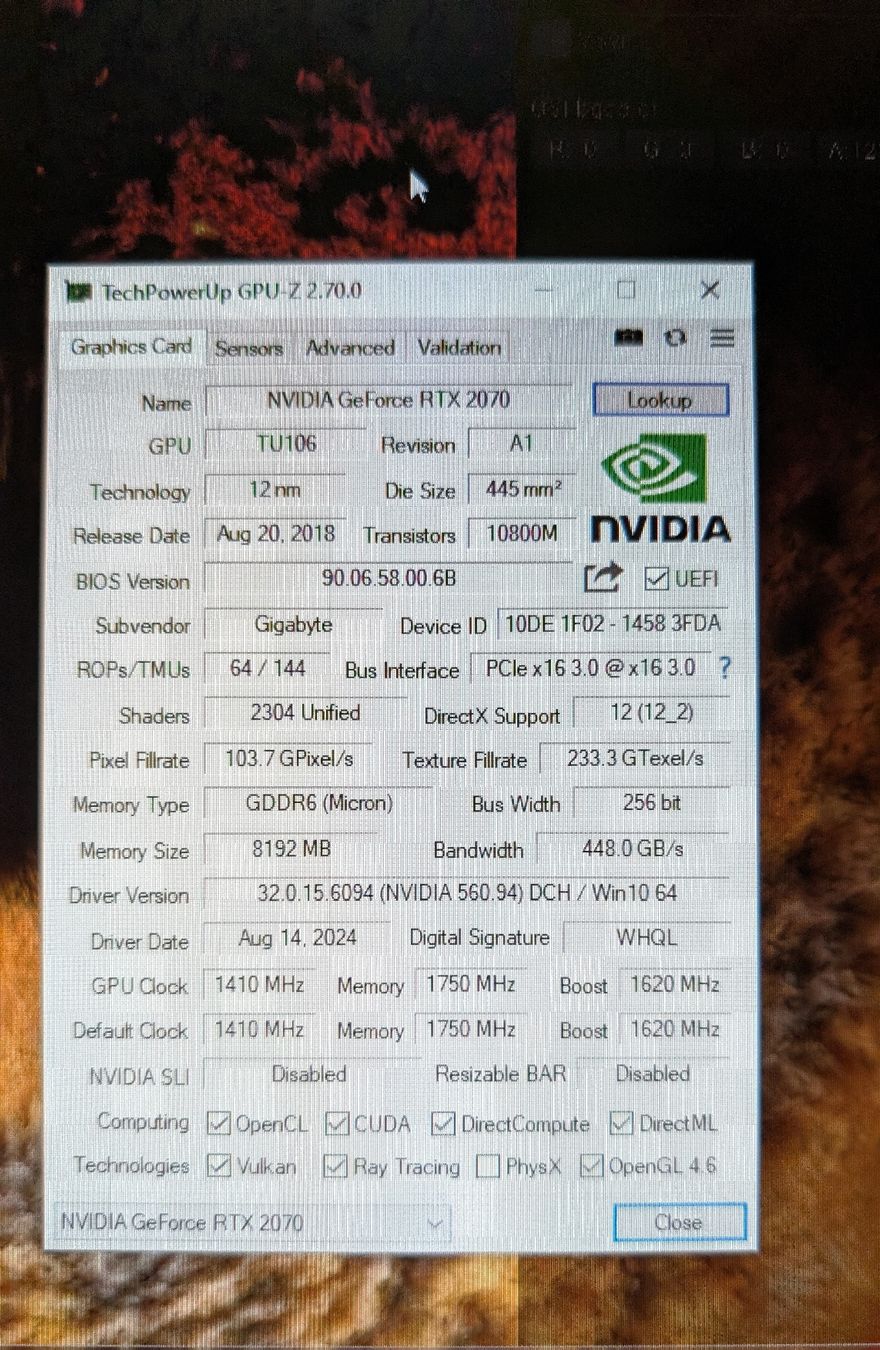 Gigabyte Cartes graphiques: Gygabite RTX 2070 8GB – D'occasion à Aadorf par Thepacman 5