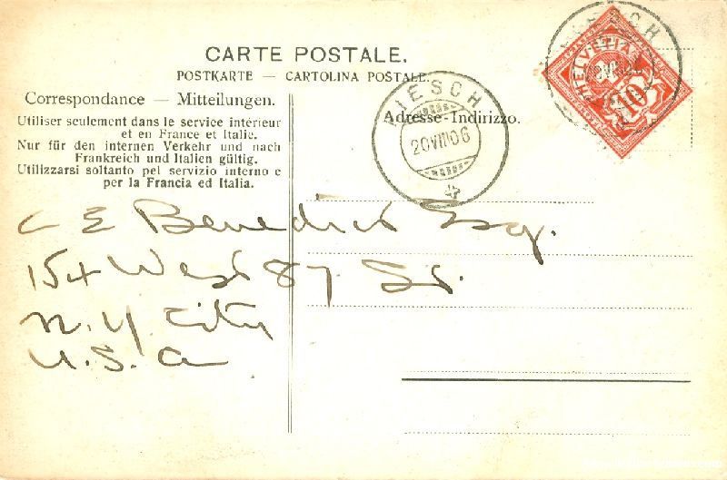 Cartoline postali: Fiesch + 1906 – Usato da Emmenbrücke venduto da teestube 1