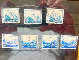 Flugpost F43, F44 geänderte Farbe gestempelt ʘ