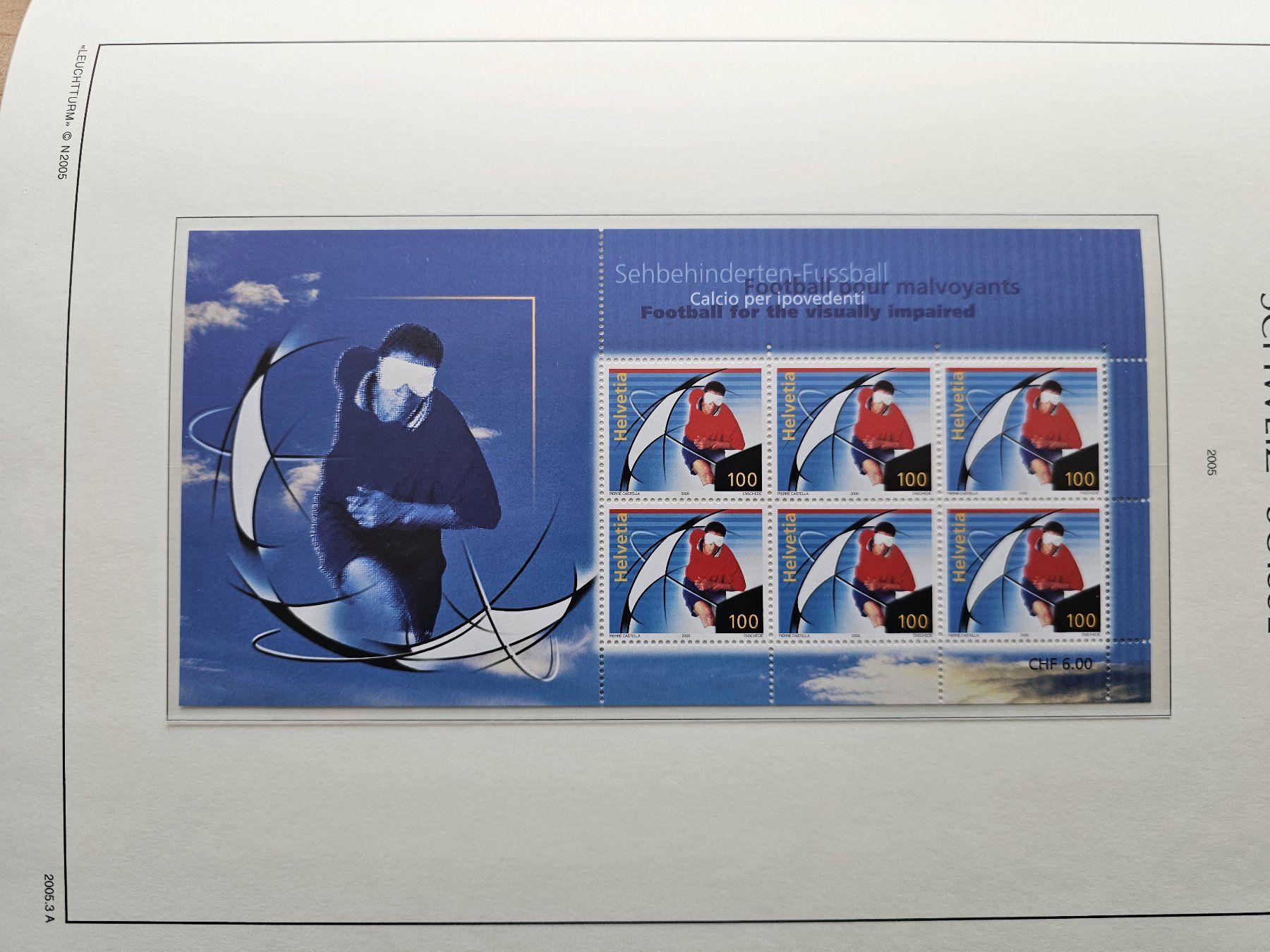 Alle Briefmarken: 2005 Kleinbogen** Nr. 1166 "Sehbehindertenfussball" – Neu (gemäss Beschreibung) aus Leimbach AG von jaja79