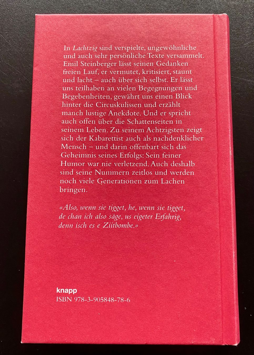 Libri: EMIL STEINBERGER • LACHTZIG – Usato da Nussbaumen AG venduto da schuba2000 1