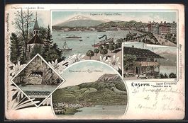 Litho Luzern, Tellkapelle i. d. Hohlen G