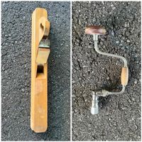 2er Set Hobel & Bohrwinde/ Werkzeug/ Deko