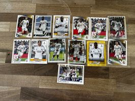 13 Topps Fussball-Cards mit Spielern von Real Madrid