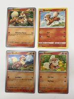 4 Pokemon Karten Growlithe gemischt non Holo 🤩