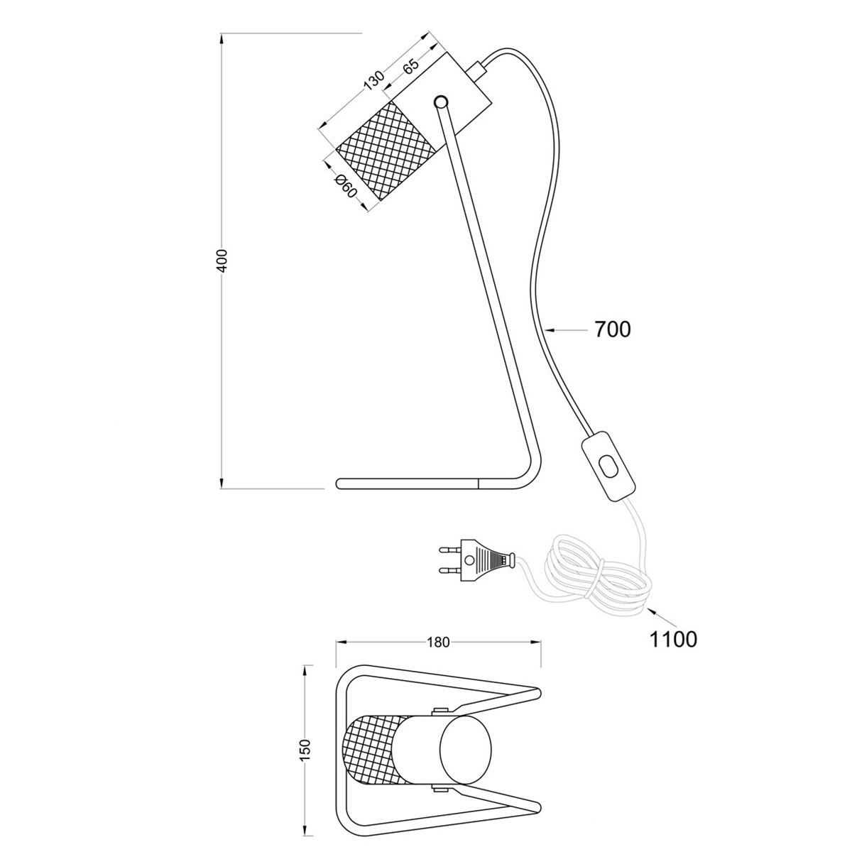 Lampade: Tischleuchte, Braun, Schwarz, 40 cm Höhe – Nuovo (secondo la descrizione) da Kreuzlingen venduto da Smart-Light 4
