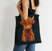 Tasche: Umhängetasche-Beutel-Bag-Highland-Kuh