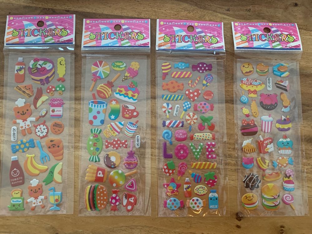 4x Aufkleber / Sticker, Motiv: Sweets / Candy (Neu und originalverpackt ...