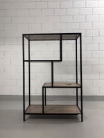 GESTELL, METALL, REGAL, DESIGN, SCHWARZ, EICHEN-LOOK