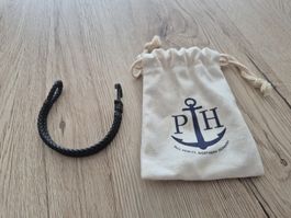 Paul Hewitt Lederarmband in schwarz