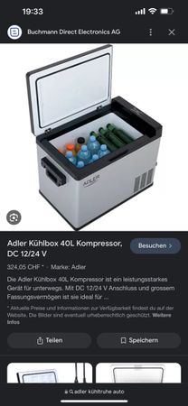 Adler Kühlbox 40 Liter für Auto oder an 230V