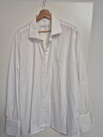 Botthofhemd weiss langarm Grösse 45 slim 100% Baumwolle