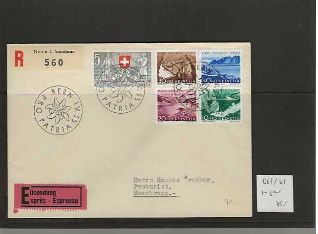 Couverts & Versandtaschen: timbre enveloppe FDC Pro Patria 1953 B61B65 – Gebraucht aus Sorvilier von carose01