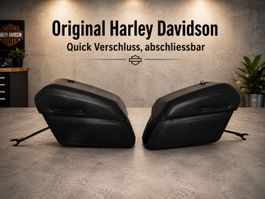 Harley Satteltaschen Set, Quickverschluss& Halterungen-Top!!