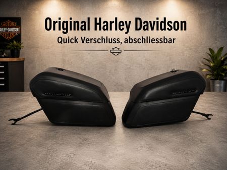 Harley Satteltaschen Set, Quickverschluss& Halterungen-Top!!