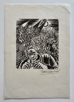 Frans Masereel, signierter Holzschnitt