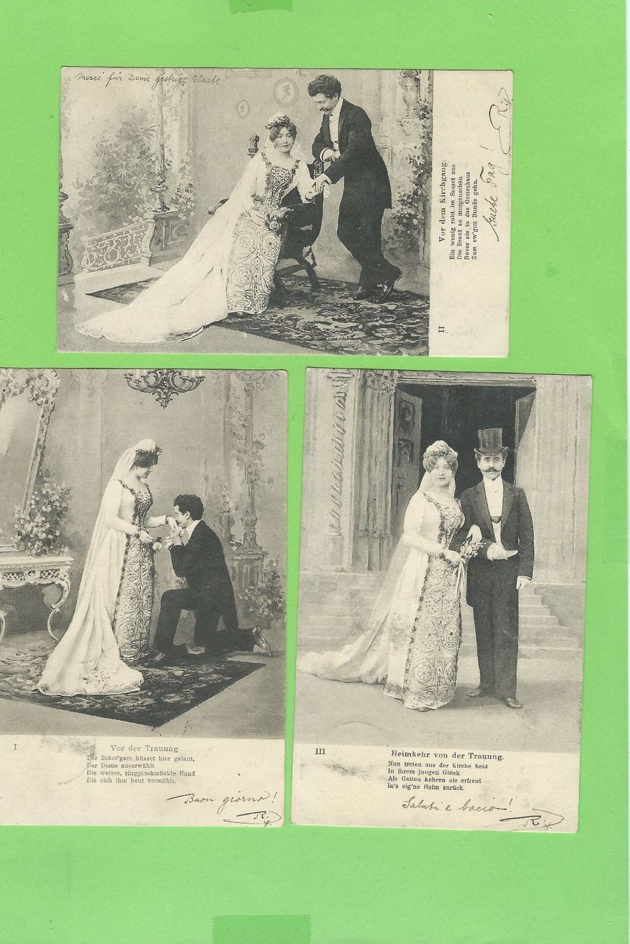 Cartoline postali: Antike Hochzeit Postkarten Sammlung 6 St., Schweiz ca. 1902 – Usato da Zürich venduto da t24_de 2