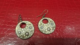 Vintage Ohrringe mit Blumenmuster, Top Zustand!