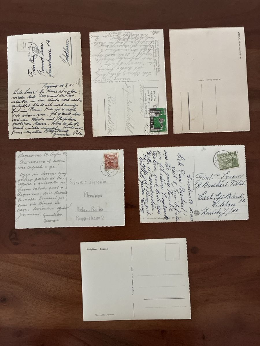 Cartoline postali: 12 Ansichtskarten Schweiz diverse vom Ticino  – Usato da Oftringen venduto da Cla.vD.74 2