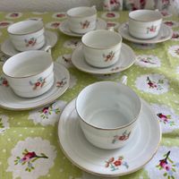 Tassli mit Bluemlimuster, 6er Set, Vintage Style