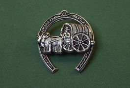 Ochsen Karren Brosche 800 Silber
