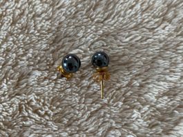 Ohrstecker Hämatit Schwarz, 7mm