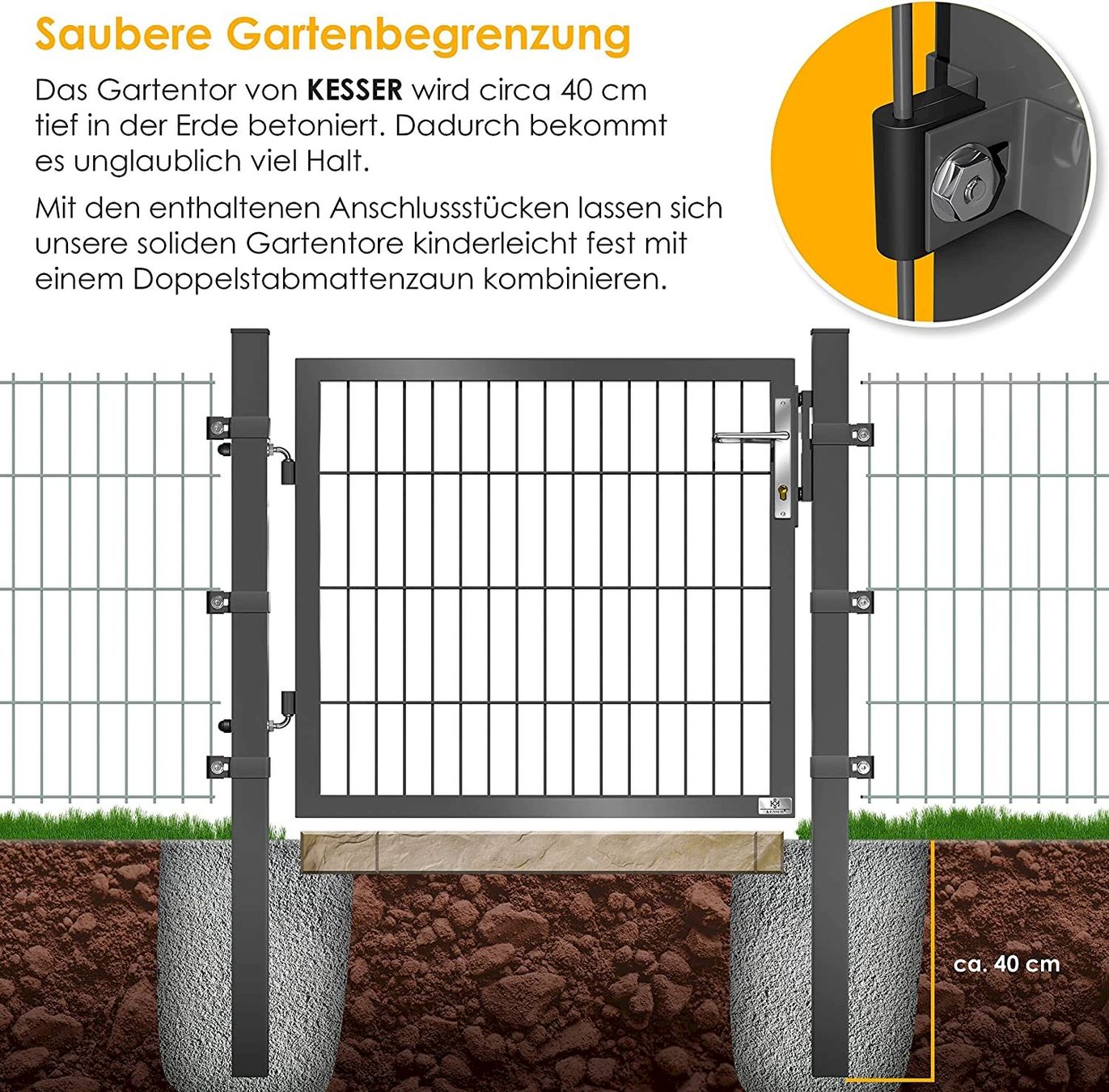 Altro: Gartentor aus Stahl anthrazit 200x106cm – Nuovo e nell'imballaggio originale da Bottighofen venduto da zaap 3