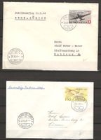 1944 + 1949 : 2 CH Flugpost Briefe, KP 110.--
