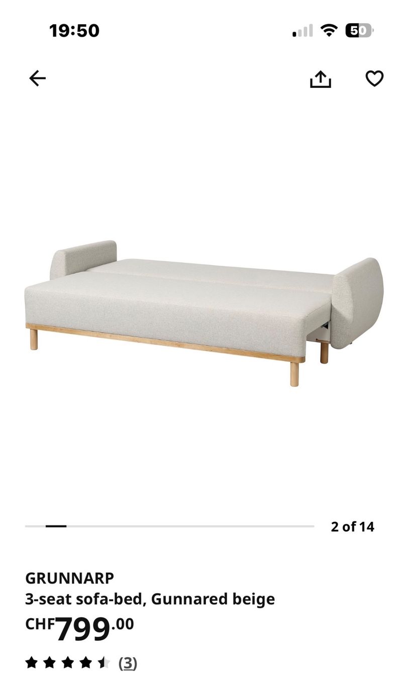 Ikea Sofas: Ikea Schlafcouch 3-Sitzer Gunnared – Gebraucht aus Küsnacht ZH von vivouak 1
