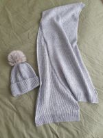 Manor Damen Set, Mütze und Schal, Grau, Winter Accessoires