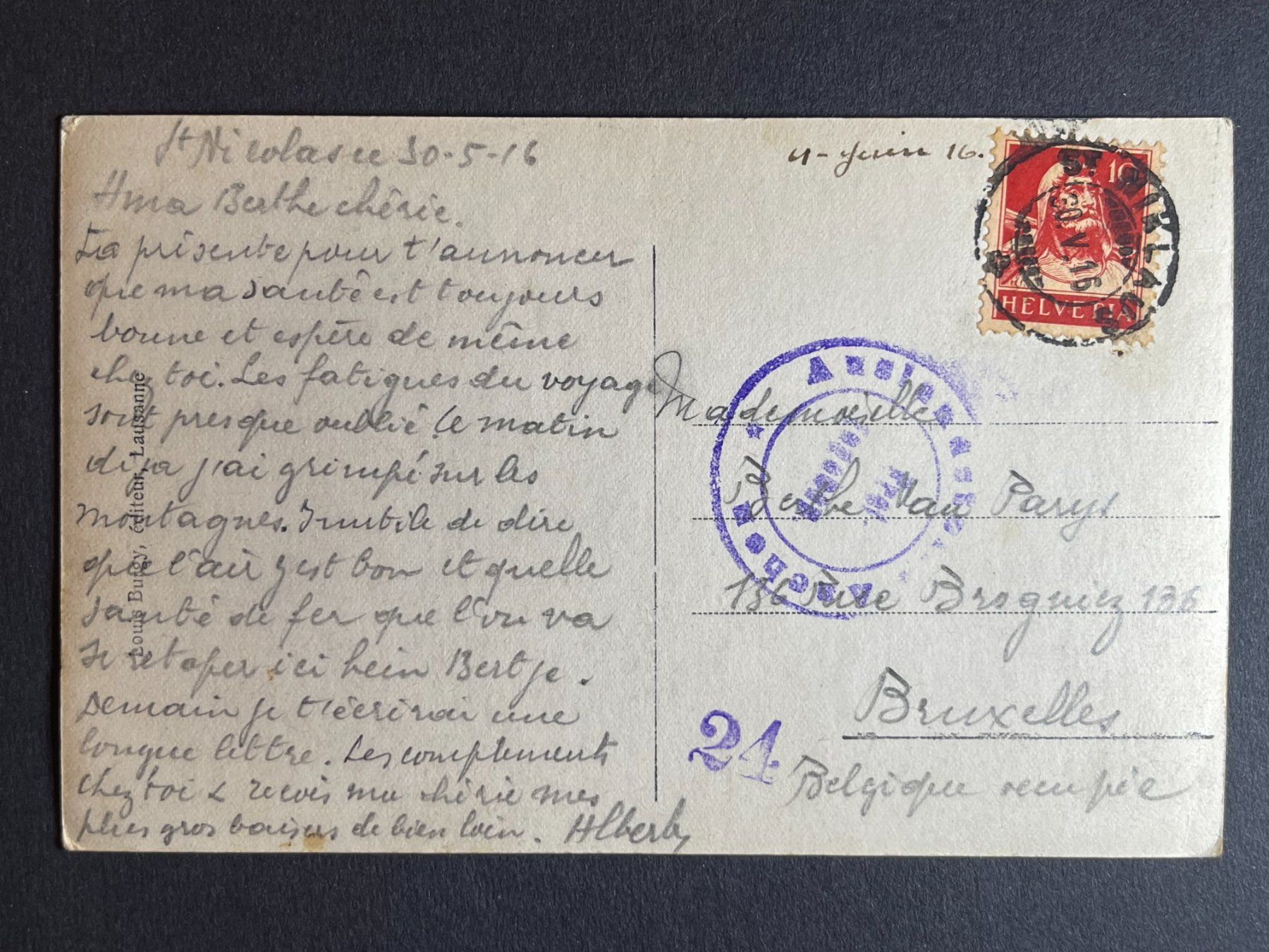 Cartoline postali: St. Niklaus - 1916 – Usato da Steg VS venduto da _vinci_ 1