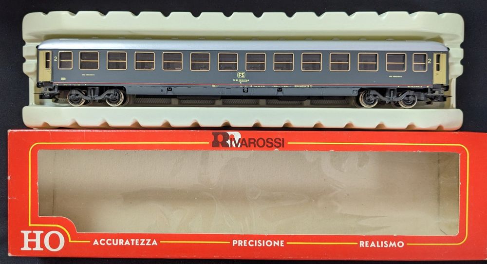 RIVAROSSI véro 6911 set B, coffret 4 voitures heavyweight Blue Comet CNJ BO