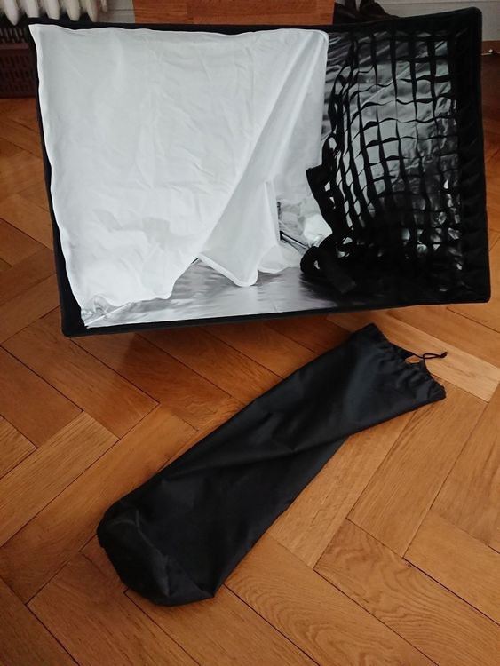 Softbox JINBEI 60x90 Cm Con Attacco Bowens - Apertura Rapida, 2 Diffusori, Griglia E Borsa Trasporto Per Flash