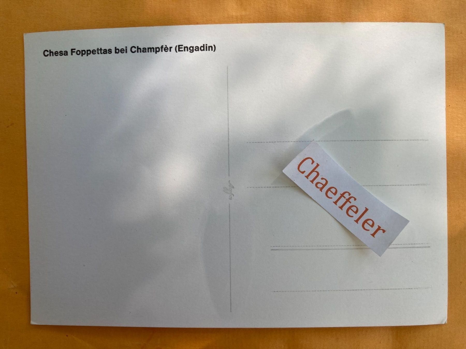 Cartoline postali: Gesamte Foppettas bei Champfér – Usato da Zürich venduto da Chaeffeler 1