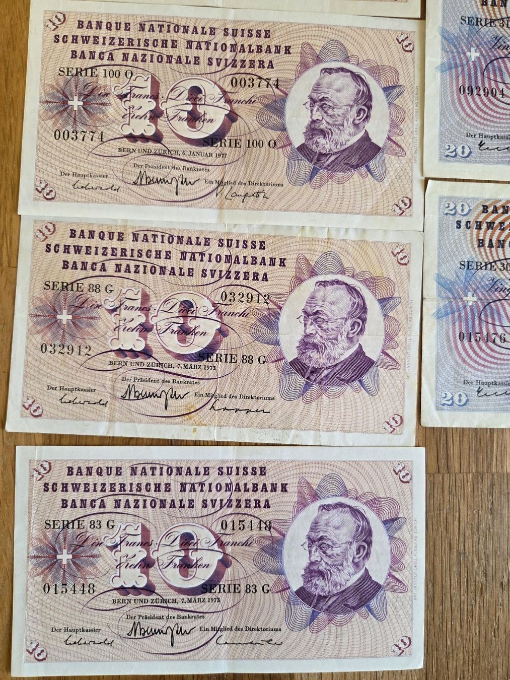 Banknoten: Schweizer Banknoten 10 und 20 Franken Konvolut.. – Gebraucht aus Stans von Ducati16 5