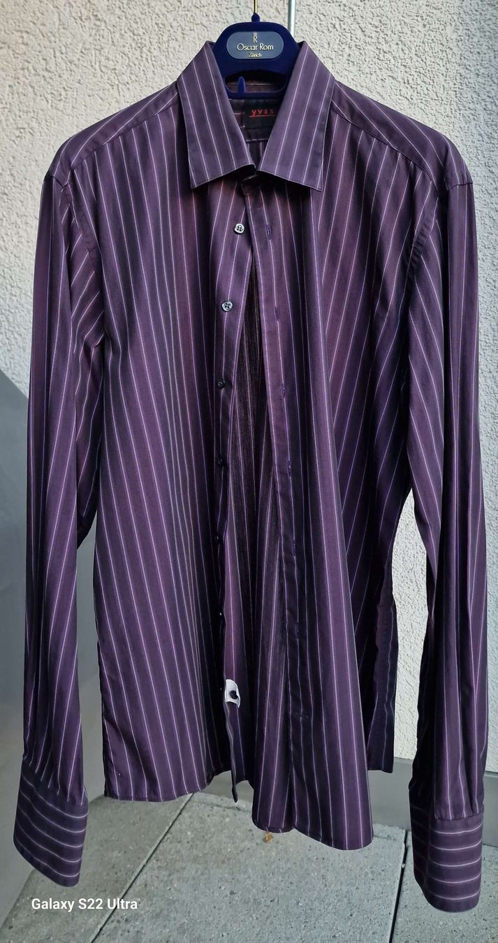 Camicie: Camicia YVES Camicia a righe Viola taglia 37 – Usato da Volketswil venduto da agc_th5j