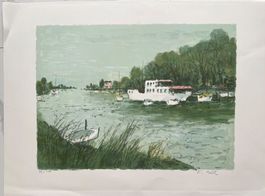 Fritz Butz – Signierte Lithografie „Landschaftsszene“